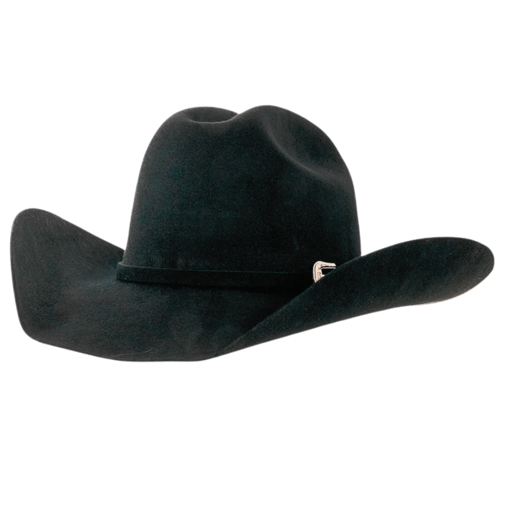 100% Wool Felt Western Cowboy Hat - Style Cattleman: Black / MD