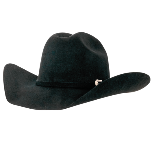 100% Wool Felt Western Cowboy Hat - Style Cattleman: Black / MD
