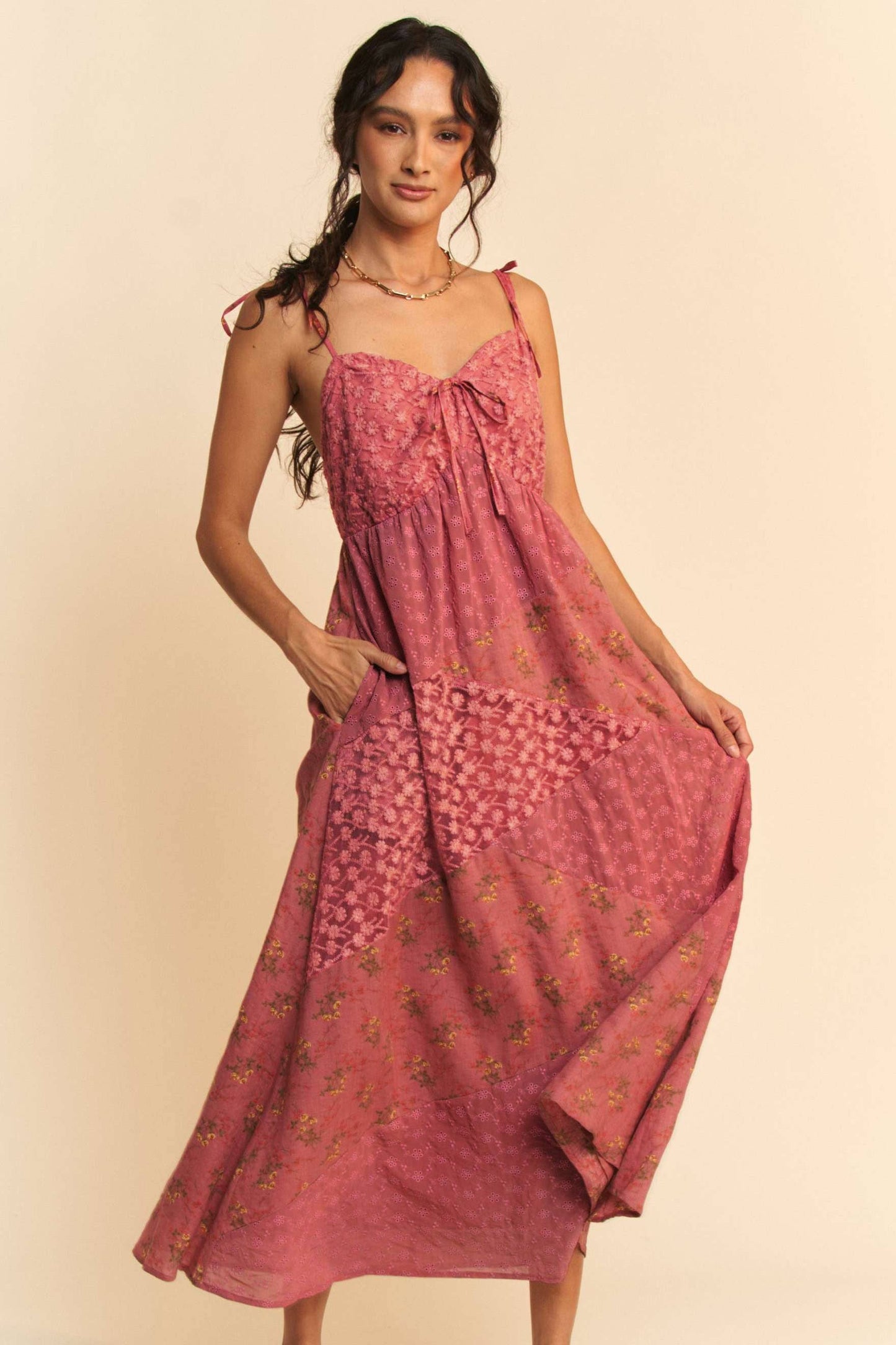 Rosewood Patchwork Maxi Dress