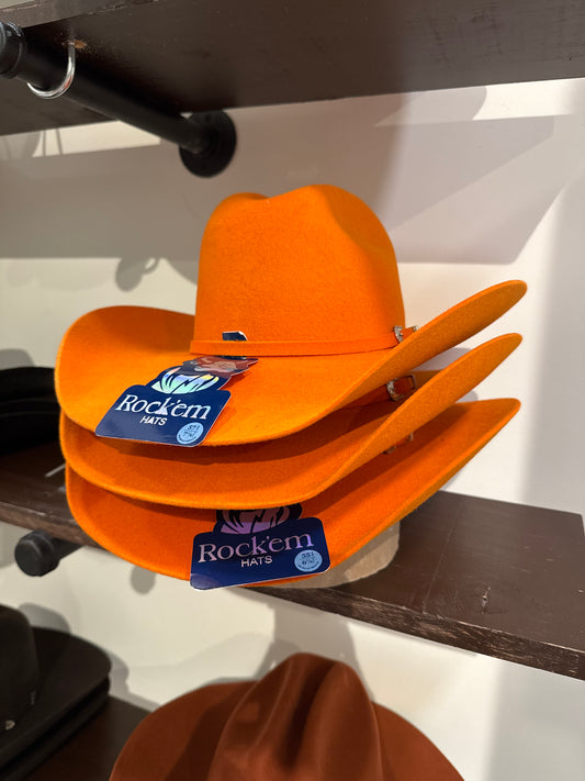 Orange Wool Felt Hat