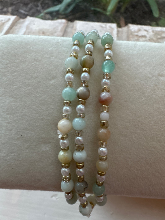 Sage stackable Bracelets