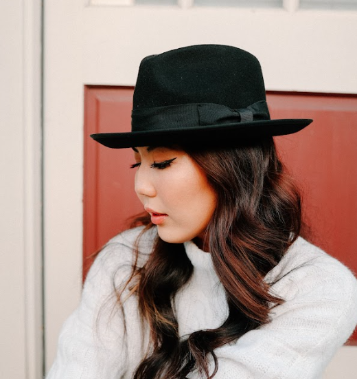 Crushable Wool Felt Pinch Front Hat - Style Pablo: Black