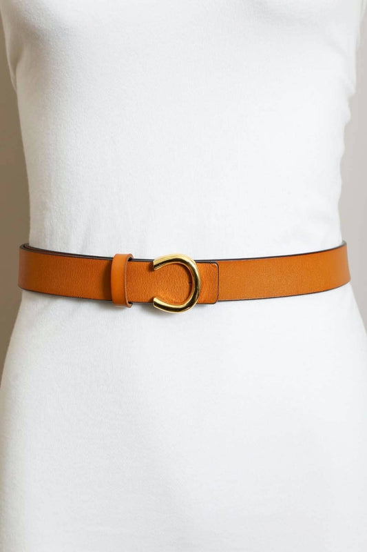 Camel Minimalist Gold Horseshoe Belt