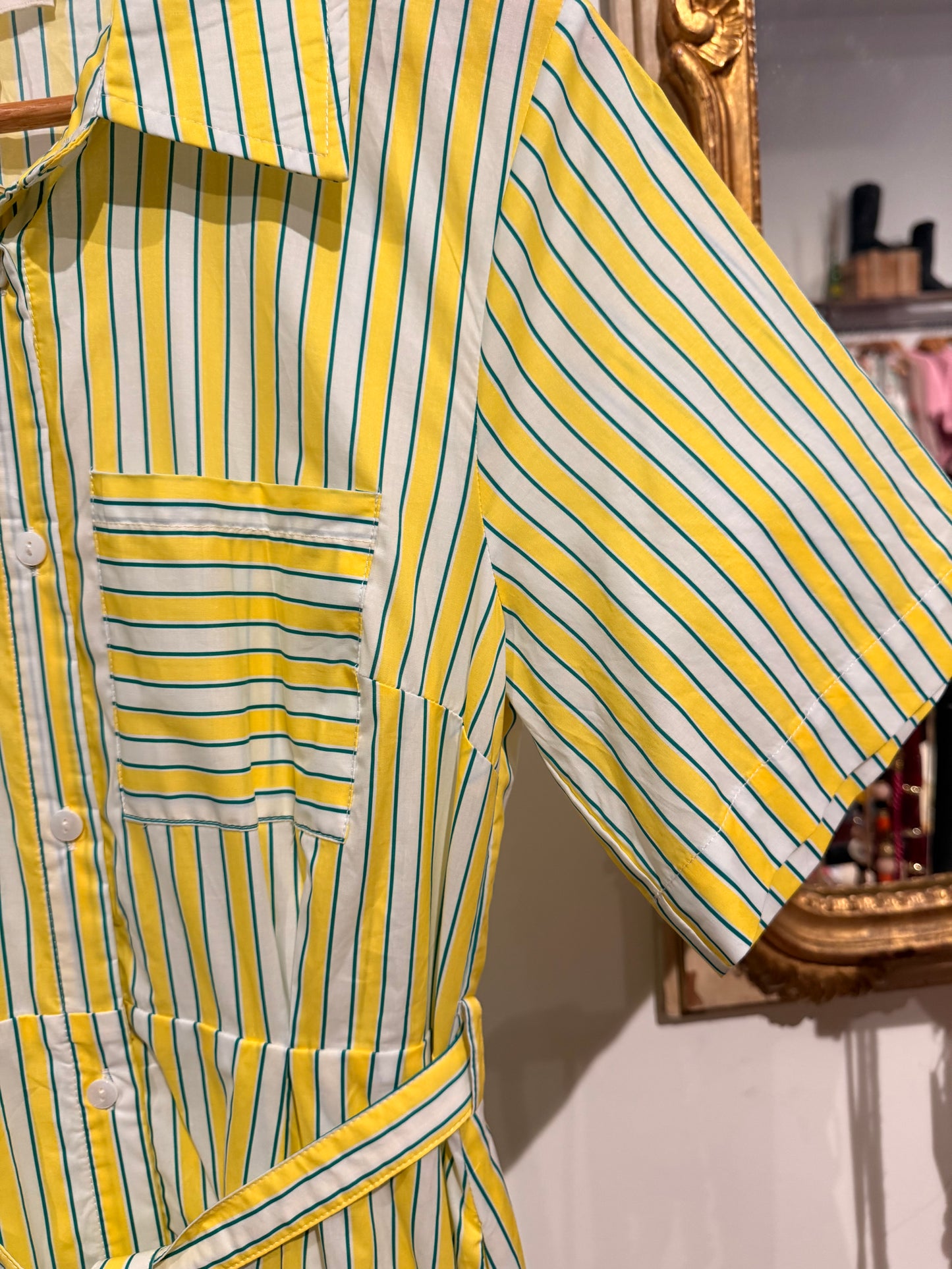 Citrus Striped Button Up Dress