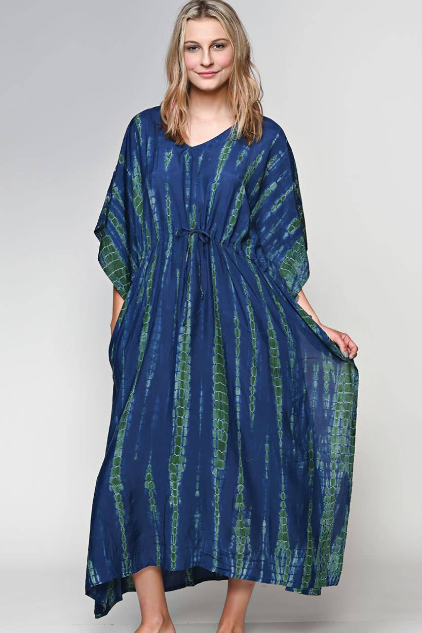 Shibori Caftans: Indigo & White