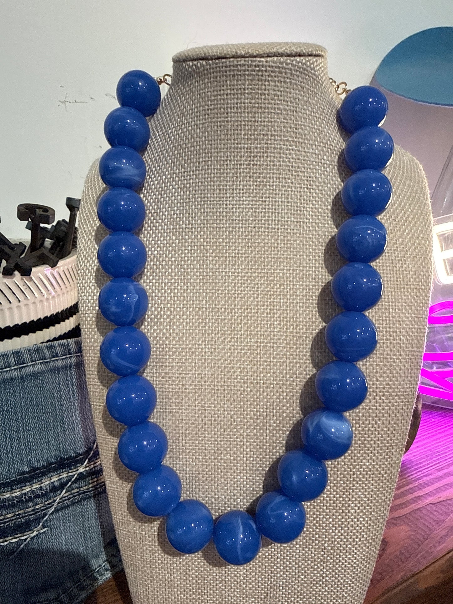 Gumball Chunky Necklace- Periwinkle