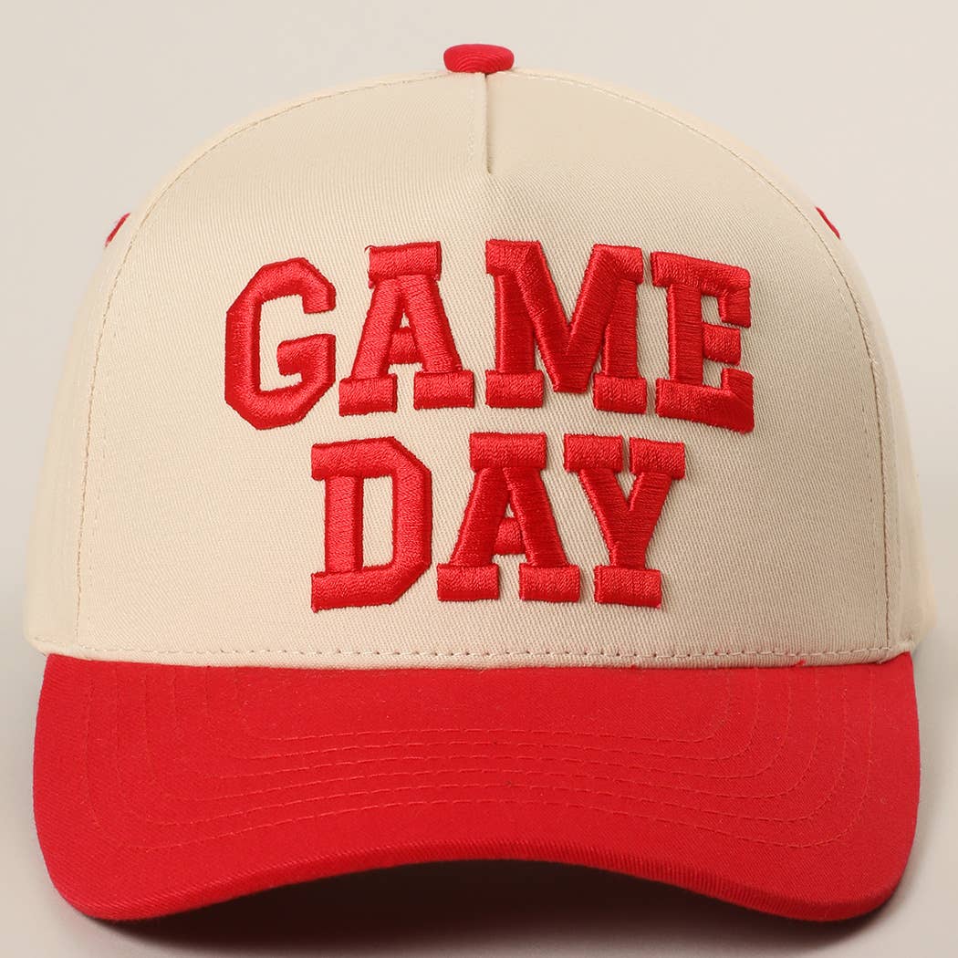 GAME DAY 3D Letter Embroidered Two-Tone Trucker Hat : BOR / ONE SIZE