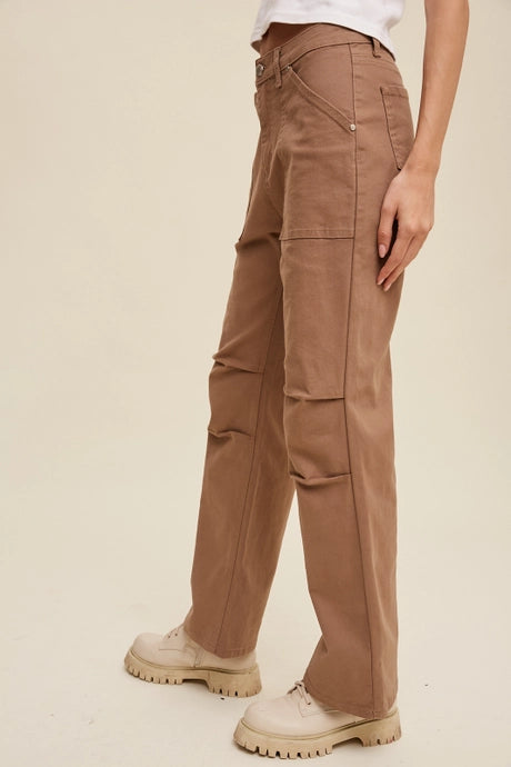 Mocha Utility Straight Pants