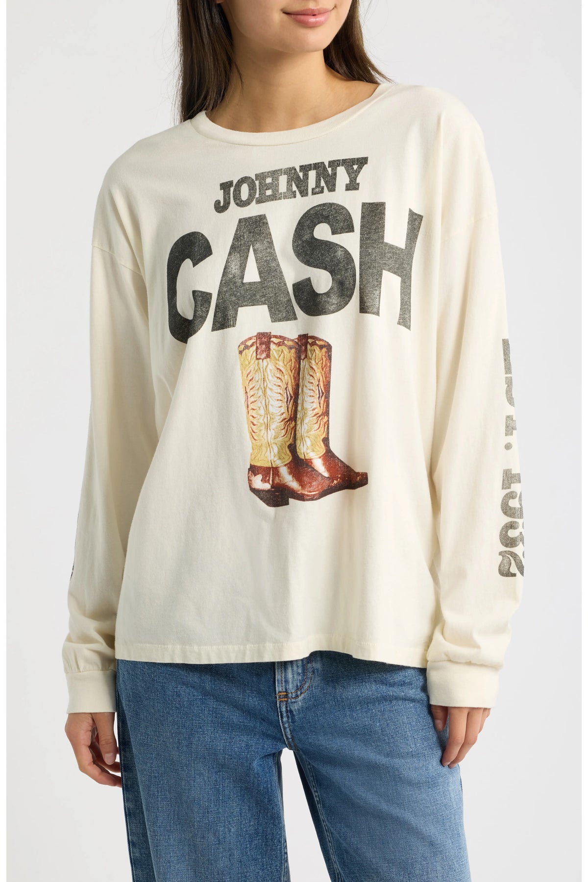 Johnny Cash 1932 Boots Long Sleeve Graphic Tee - Daydreamer