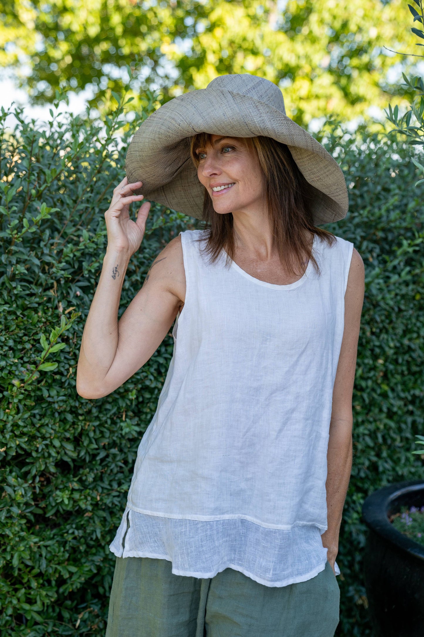 Monica 5" Natural  Wide Brim Solid Color Packable Straw Sun Hats