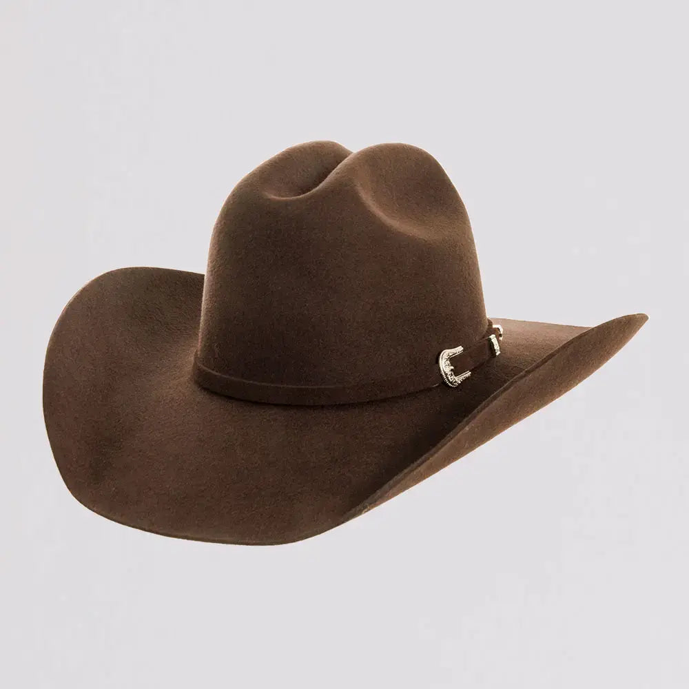 100% Wool Felt Western Cowboy Hat - Style Cattleman: Black / MD