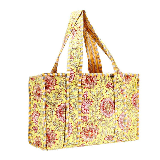 Cotton Block Print Tote Bag Small