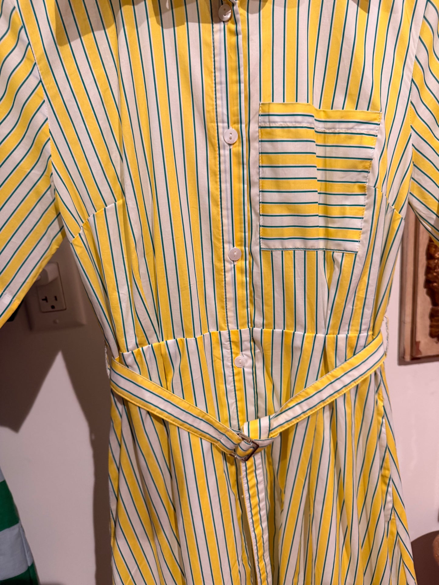 Citrus Striped Button Up Dress