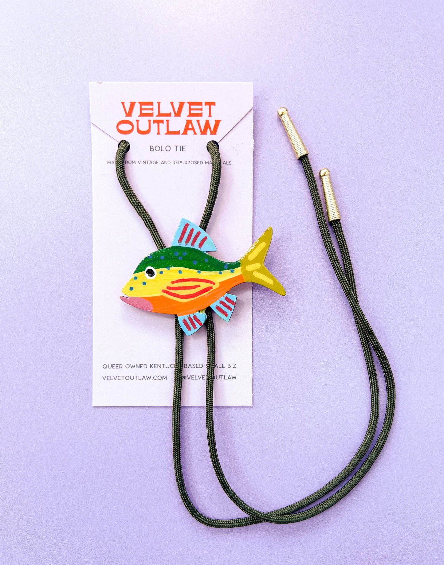 Rainbow Fish Bolo Tie