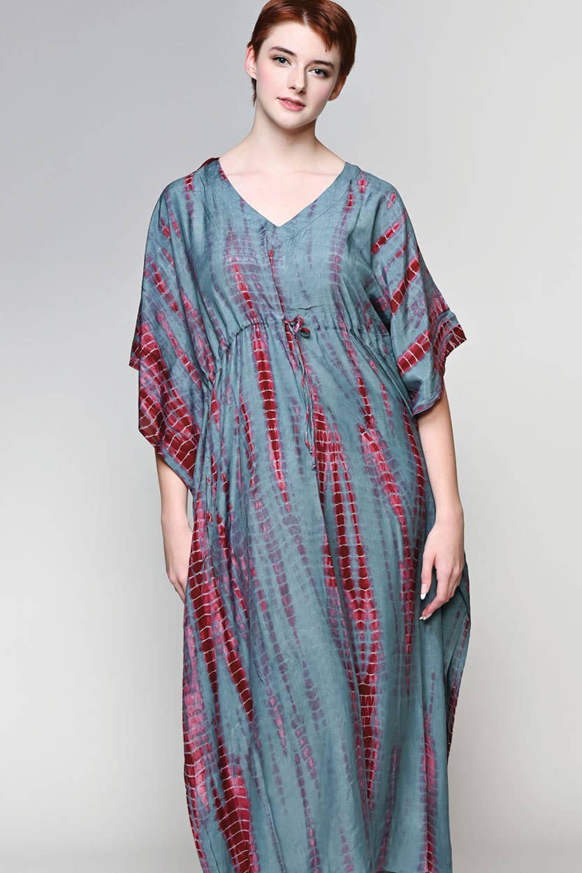 Shibori Caftans: Indigo & White