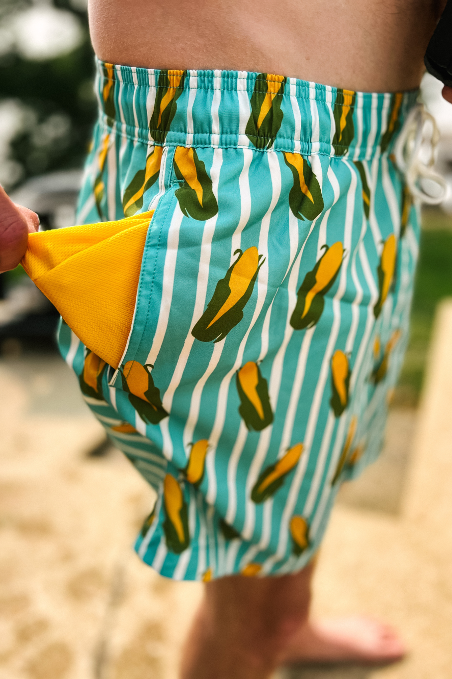 OG Striped Men's Corny Swim Trunks