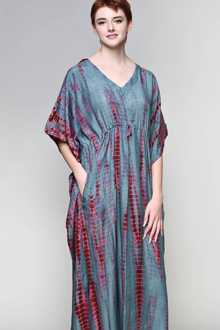 Shibori Caftans: Indigo & White