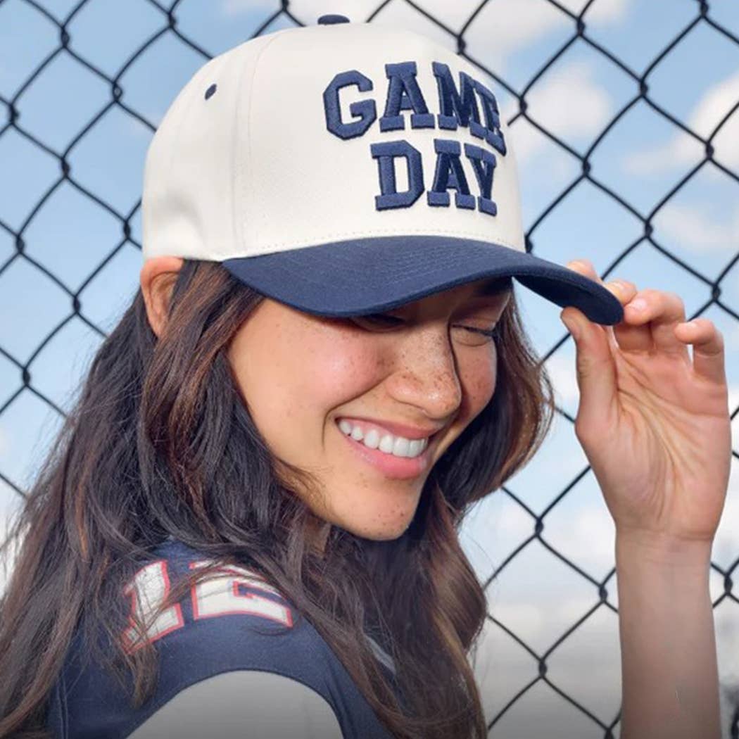 GAME DAY 3D Letter Embroidered Two-Tone Trucker Hat : BOR / ONE SIZE