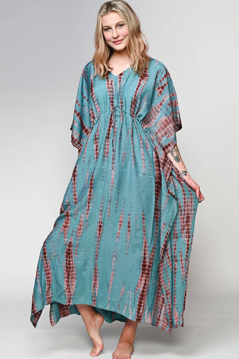 Shibori Caftans: Indigo & White