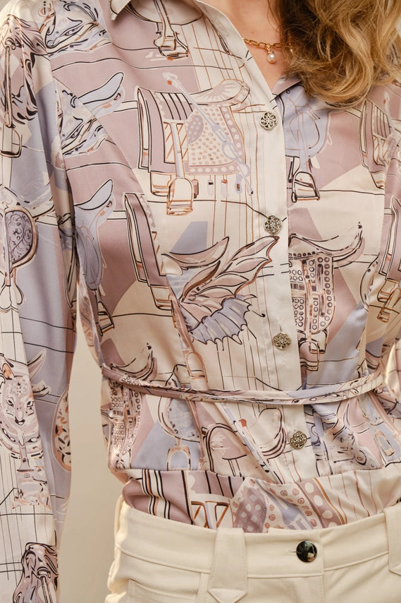 Western Motif Printed Bodysuit