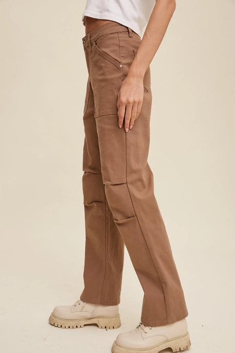 Mocha Utility Straight Pants