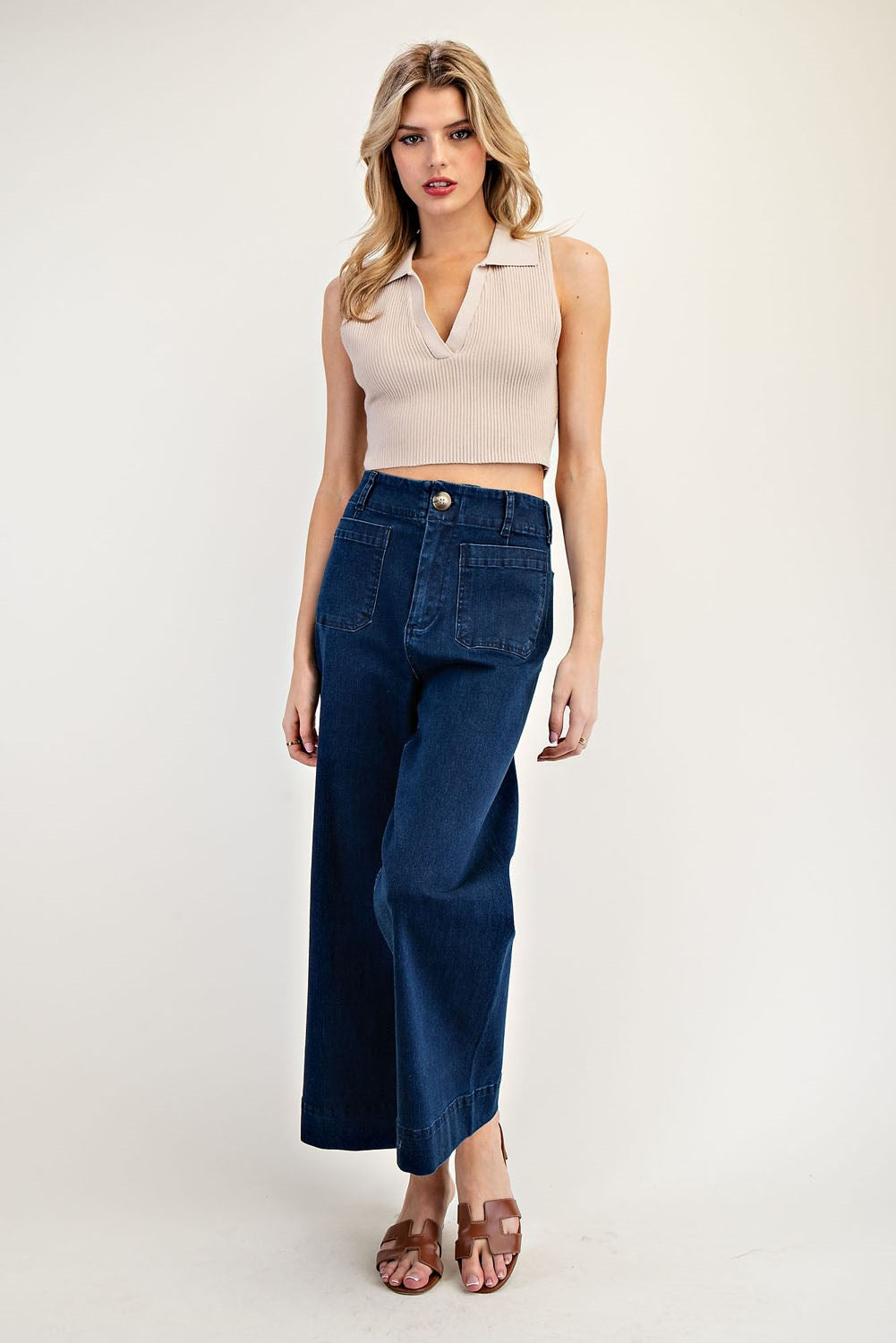 Denim Straight Leg Pants