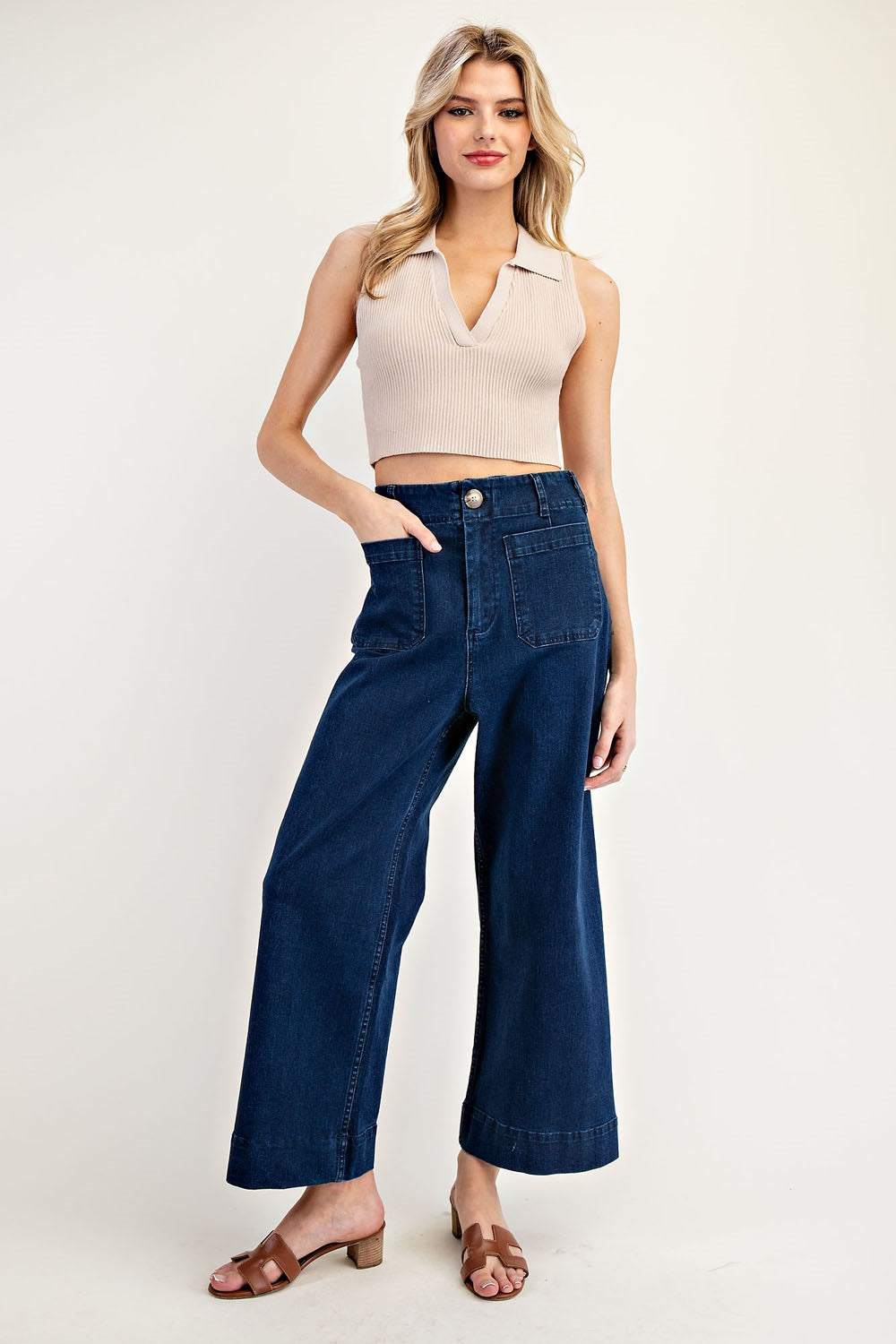 Denim Straight Leg Pants