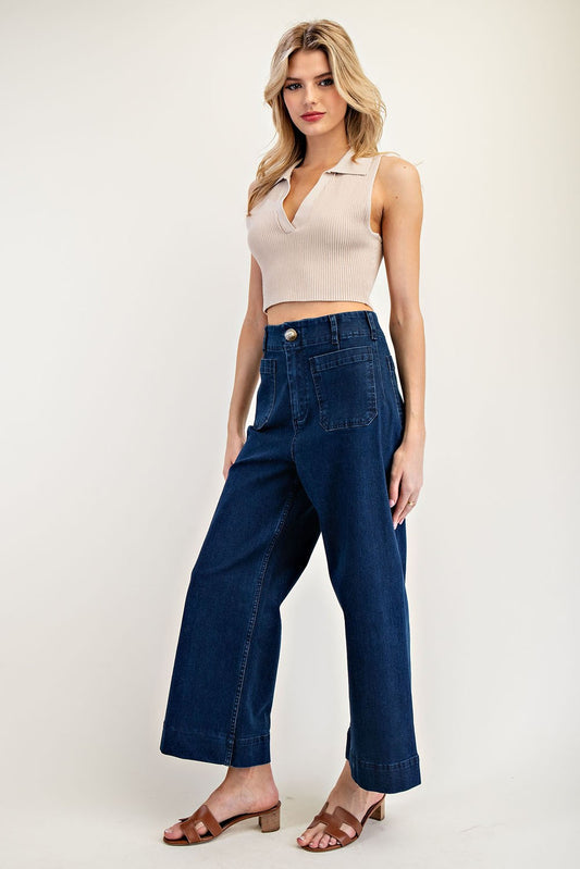 Denim Straight Leg Pants
