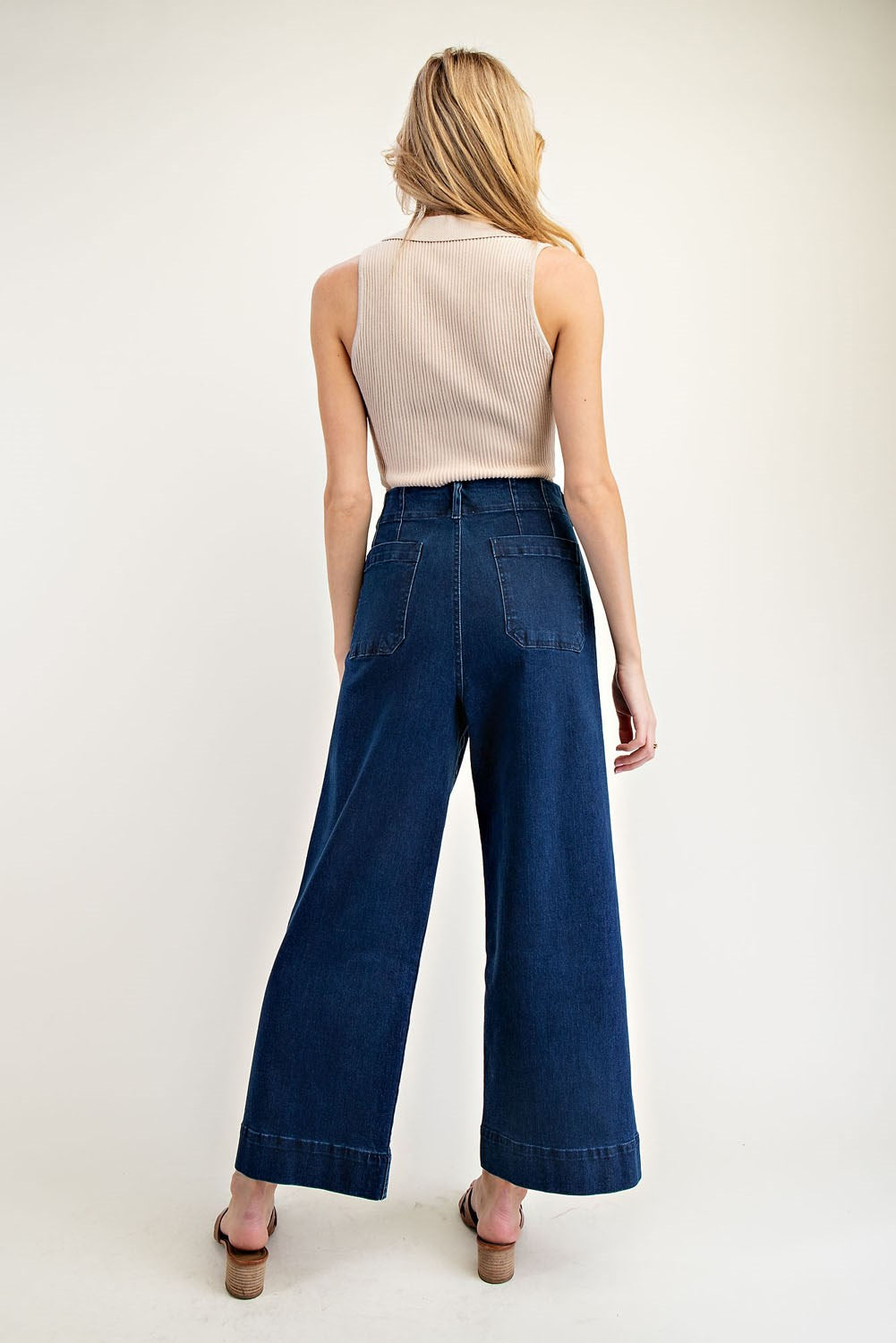 Denim Straight Leg Pants