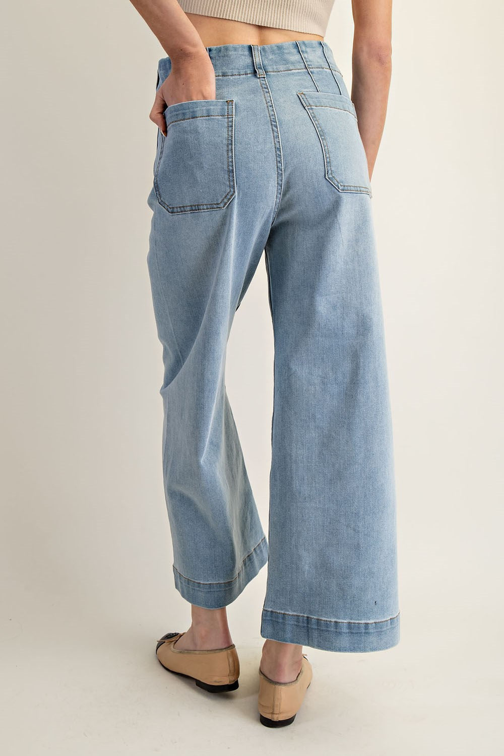 Light Denim Straight Leg Pants