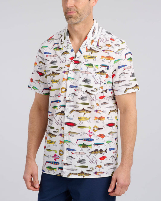 Bait & Switch Vacation Short-Sleeve Button Down: White