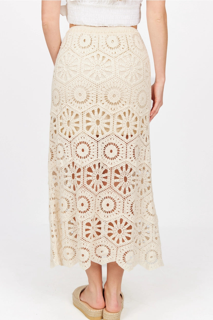 Sand Crochet Maxi Skirt