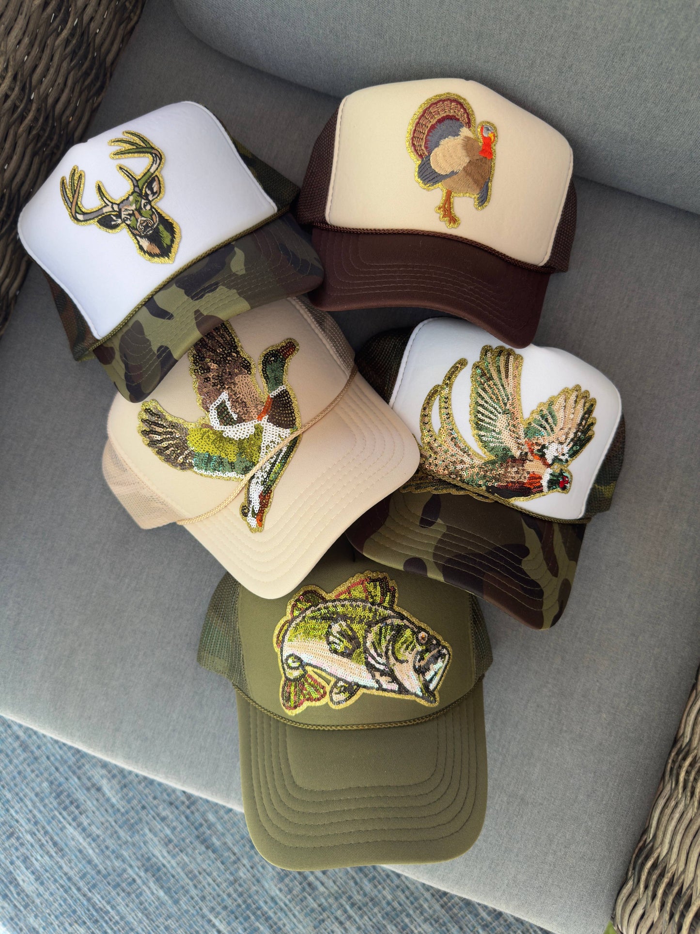 Tan Sequin Mallard Trucker Hat