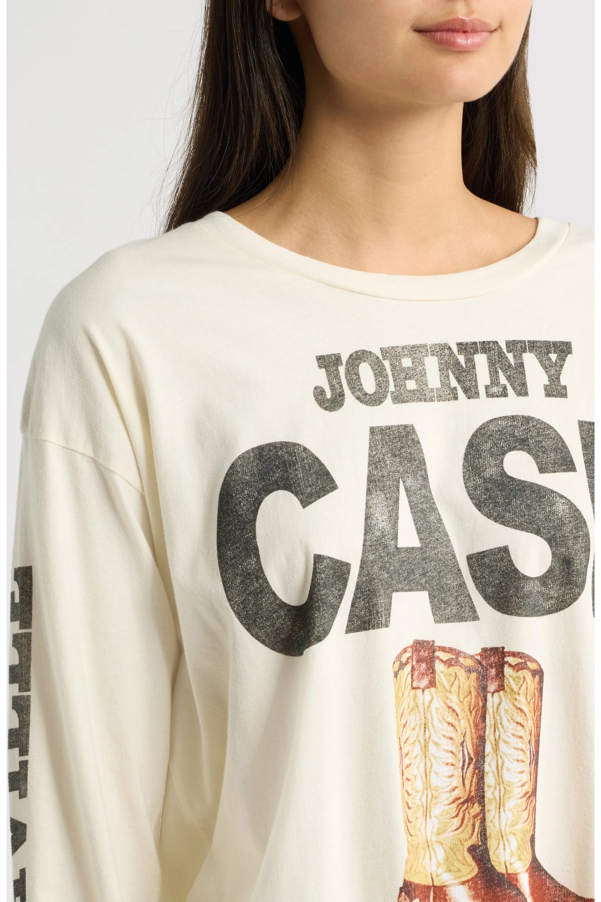 Johnny Cash 1932 Boots Long Sleeve Graphic Tee - Daydreamer