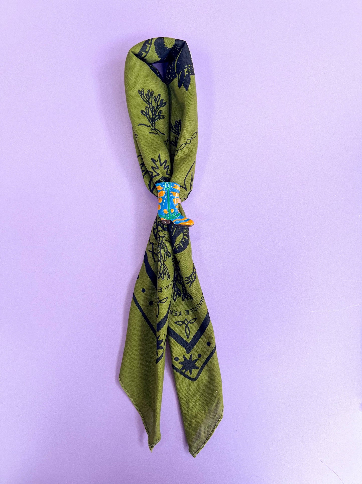 Colorful Cowboy Boot Bandana Slide