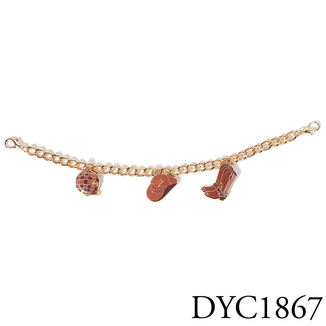 Western Cowboy Boots Hats Charm Trucker Hat Chain: DYC1869 / ONE SIZE
