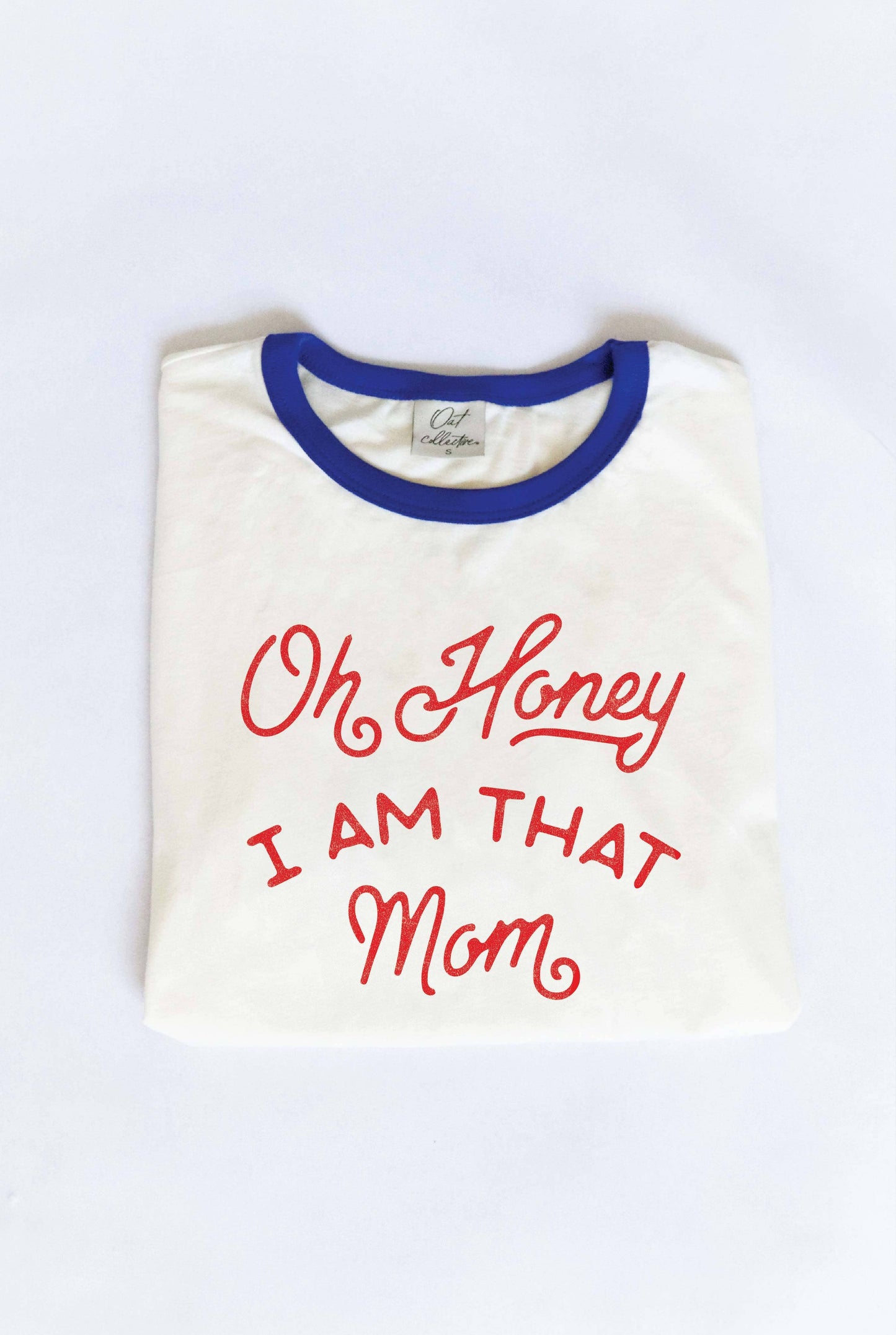 OH HONEY I AM THAT MOM Ringer Graphic T-Shirt: NATURAL/MUSTARD