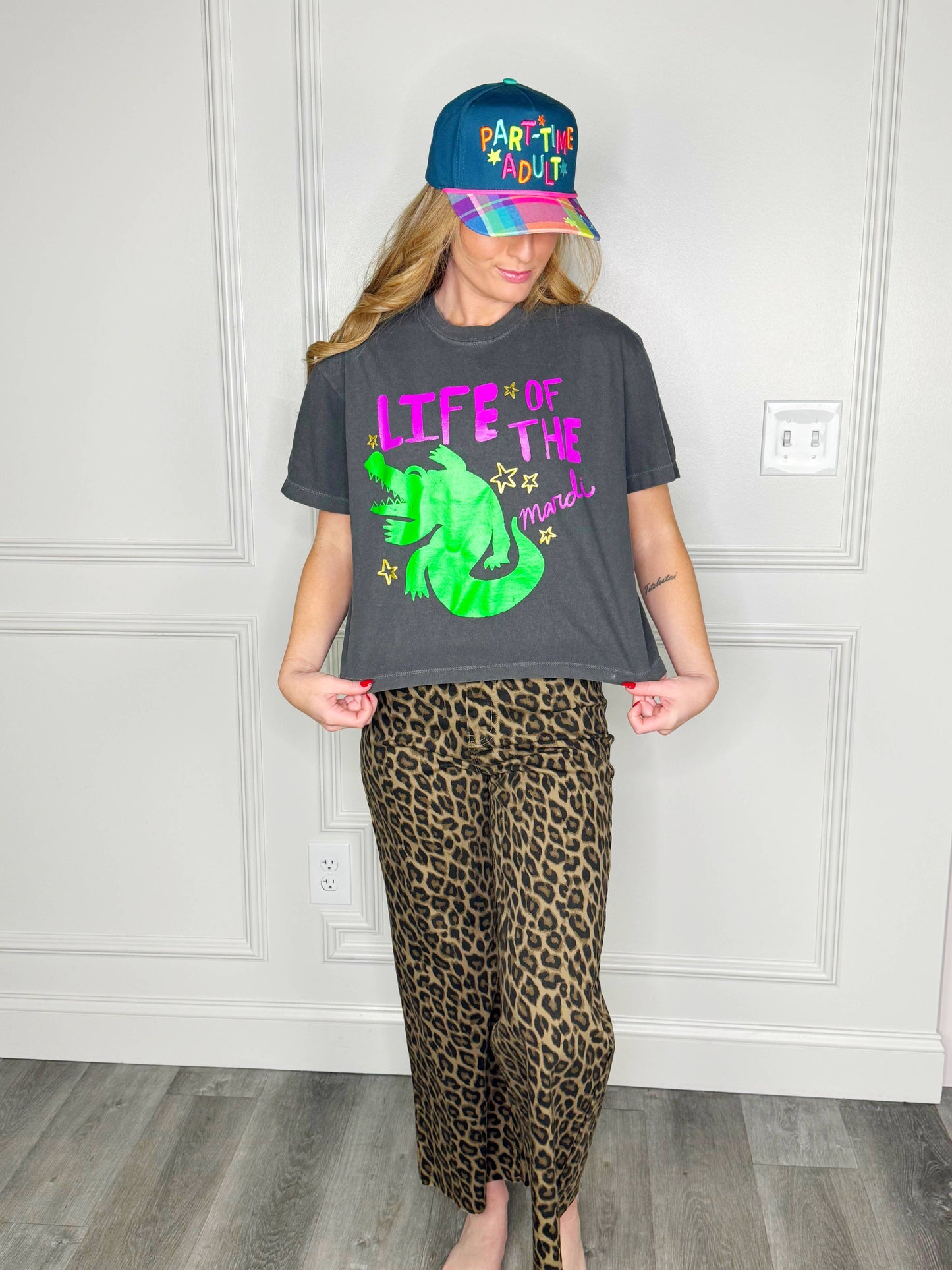 Life of the Mardi Gator Crop Tee Top