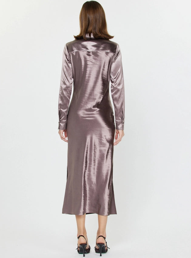 Satin Bias Shirts Dress