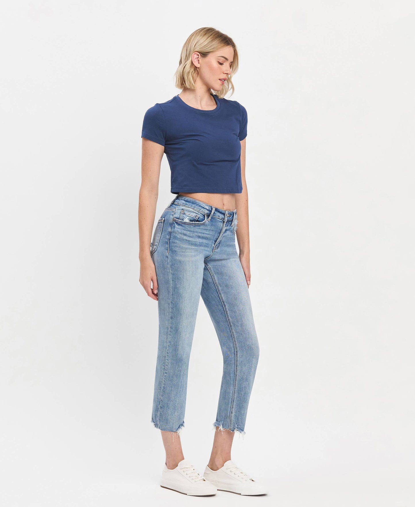 Vervet Mid Rise Crop Straight Jeans