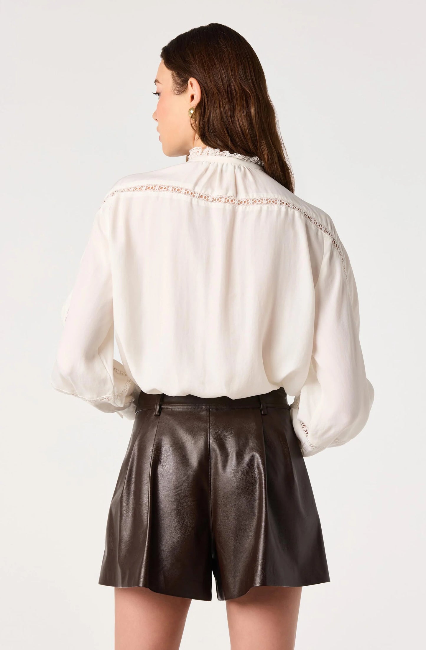 Eden Eyelet Lace-Trim Blouse