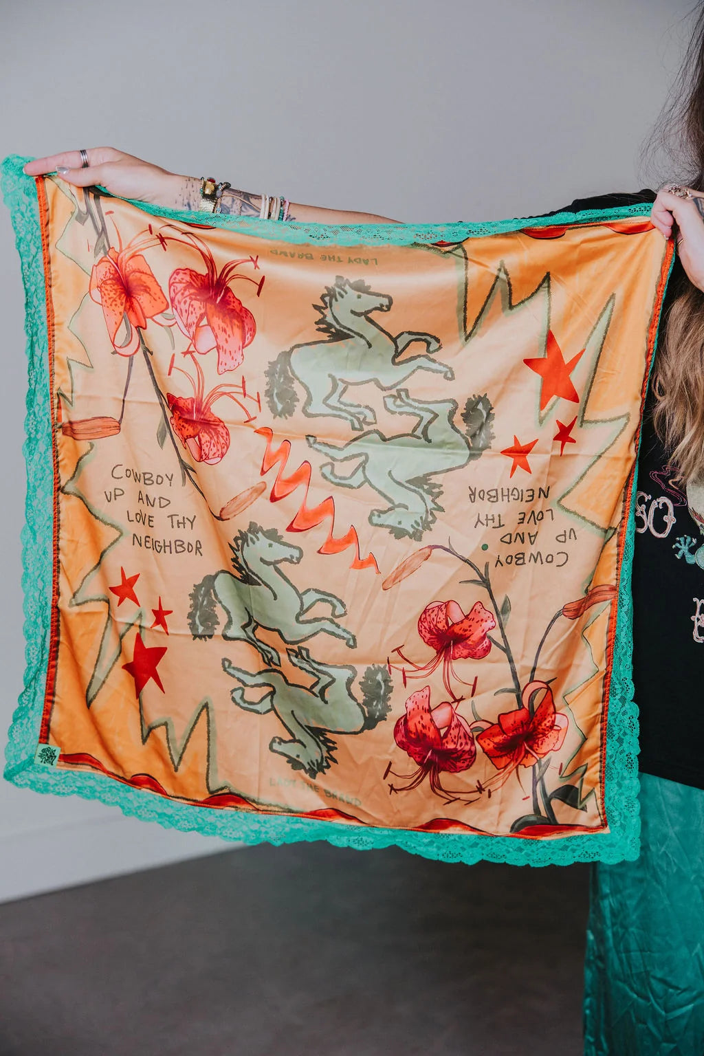 Love Thy Neighbor Satin Bandana