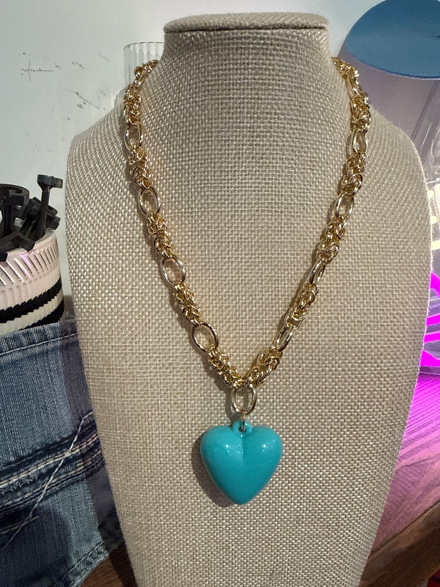 Clara Turquoise Heart Necklace