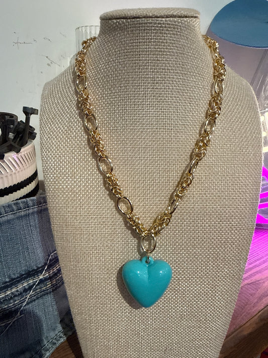 Clara Turquoise Heart Necklace