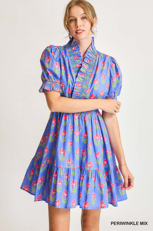 Periwinkle Mini Floral Dress