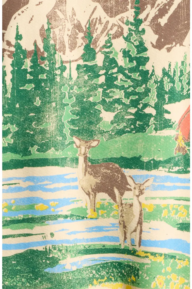 Campsite Scene Graphic Oversized Sweatshirt