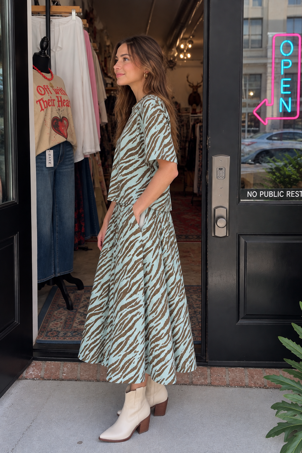 Blue Bayou Zebra Top (part of a set)