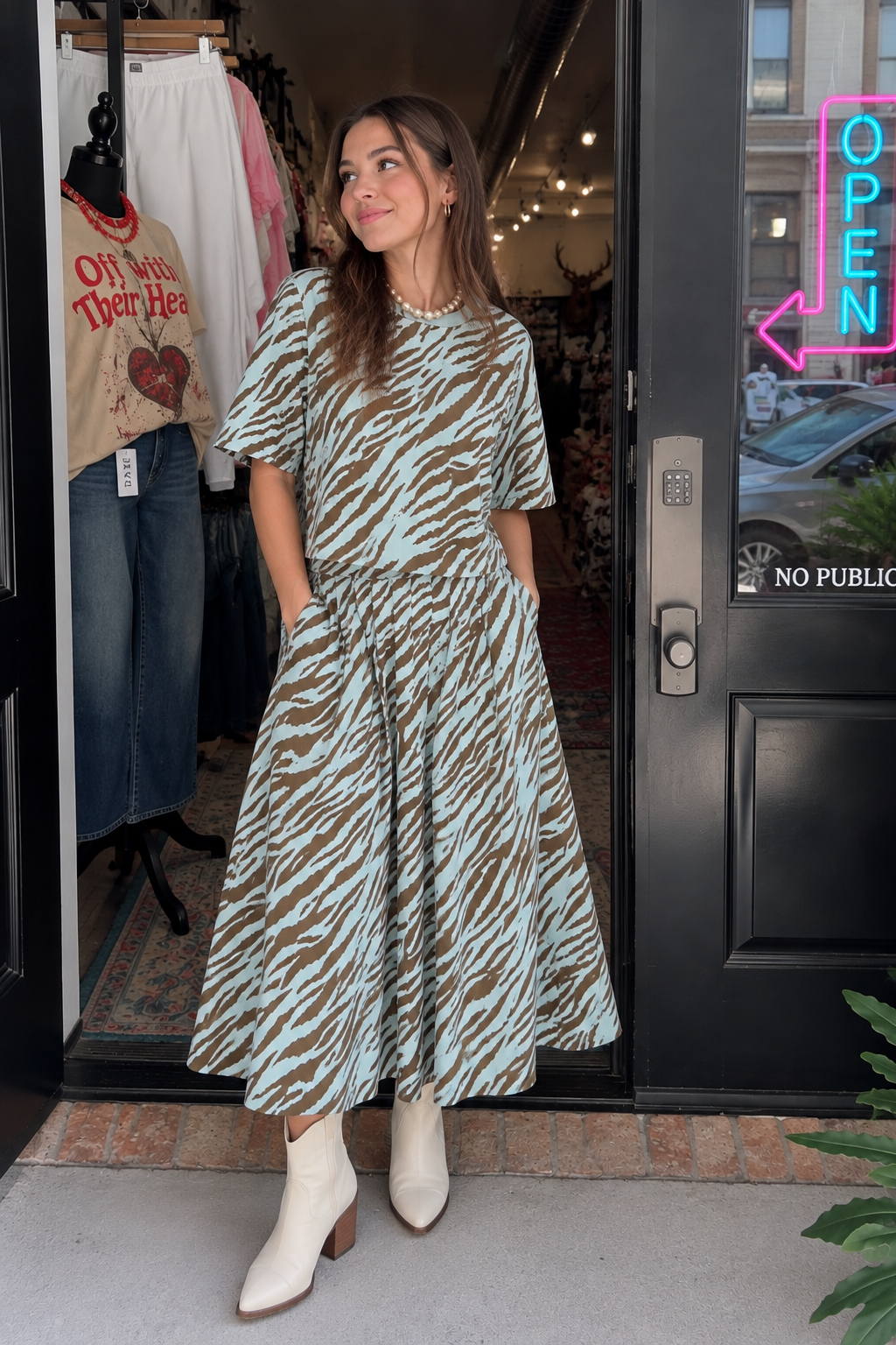 Blue Bayou Zebra Top (part of a set)