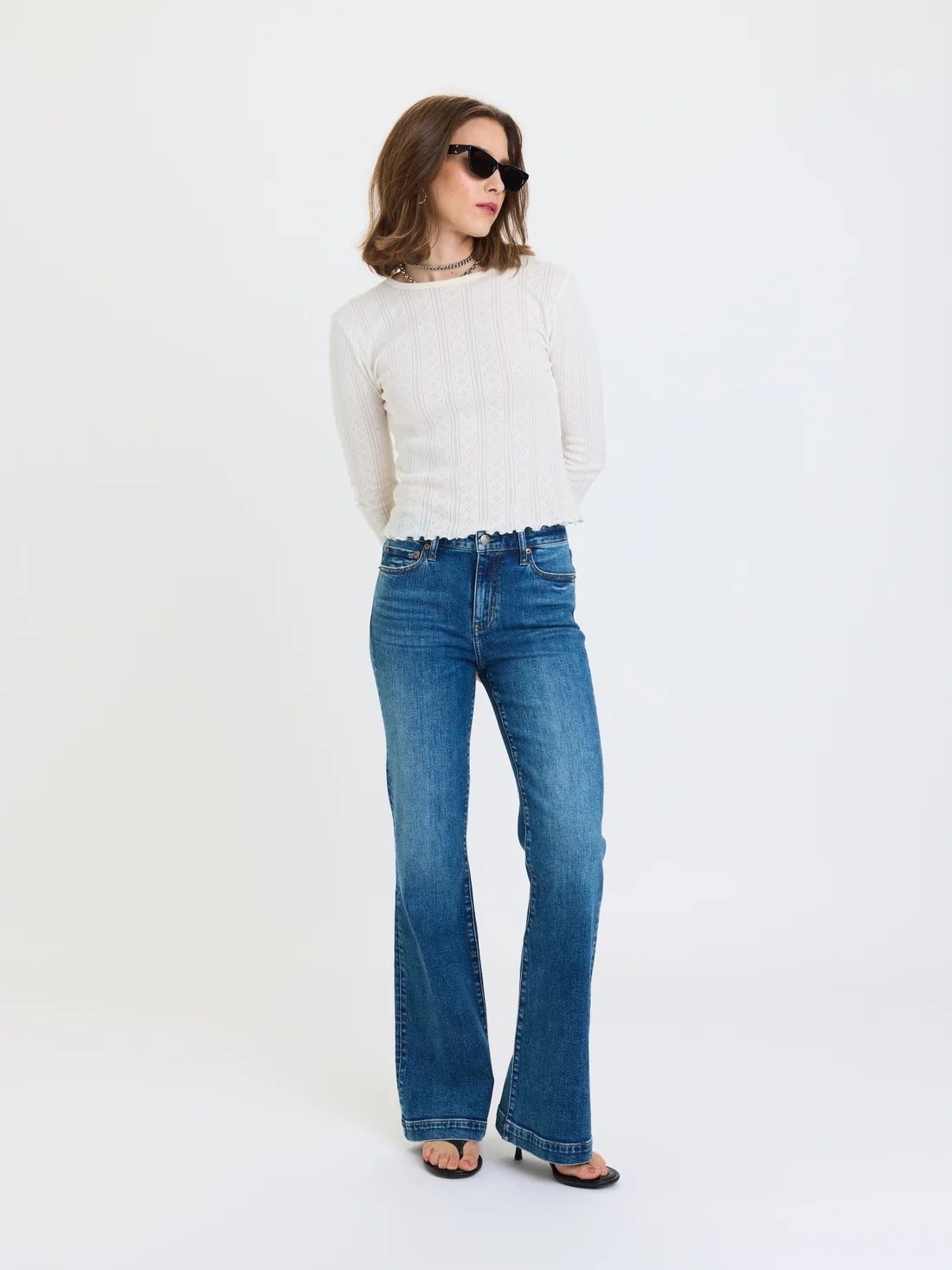 The Heartbreaker Mid Rise Flare in Dusk - Daze Denim