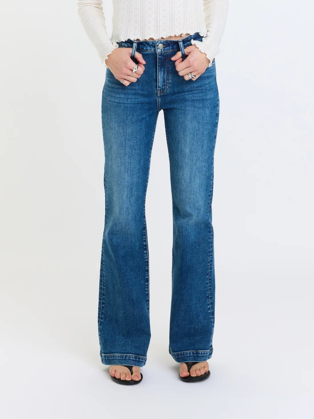 The Heartbreaker Mid Rise Flare in Dusk - Daze Denim